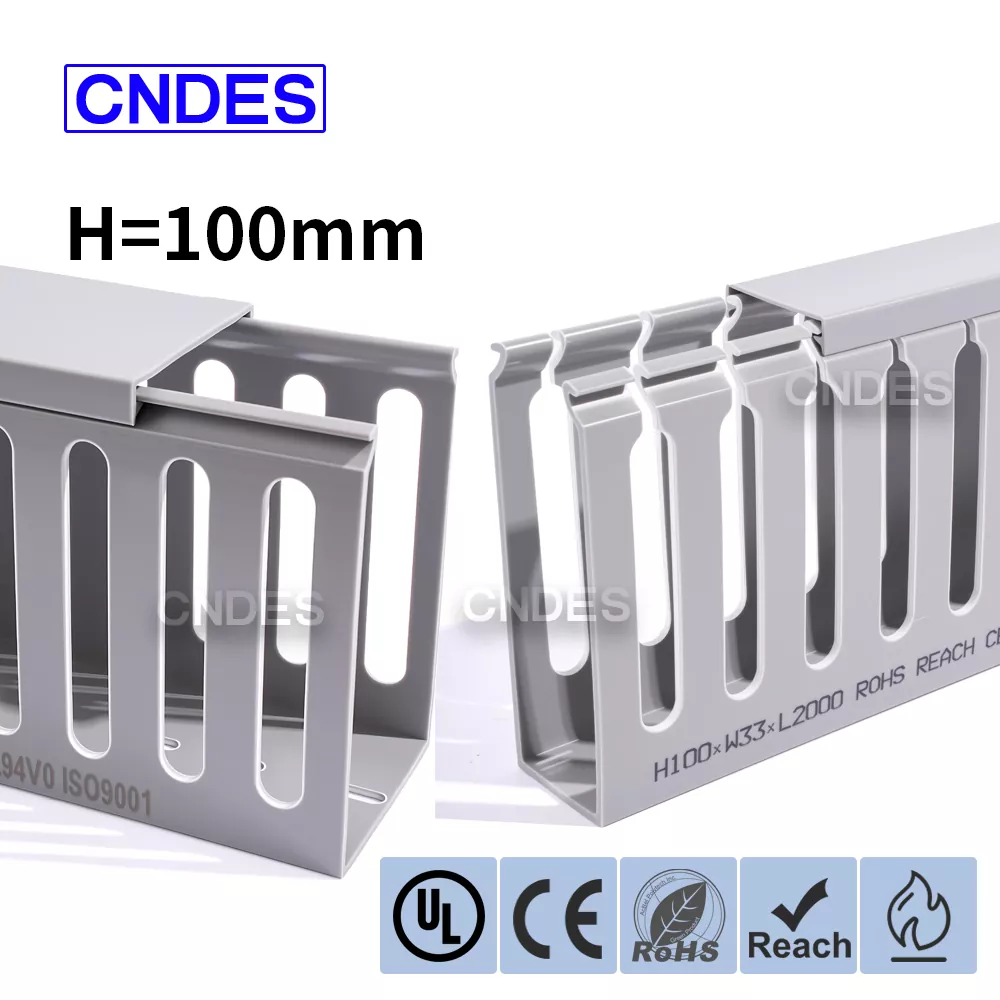 Duto de fiação de gabinete de PVC com slot aberto de 100 mm de altura