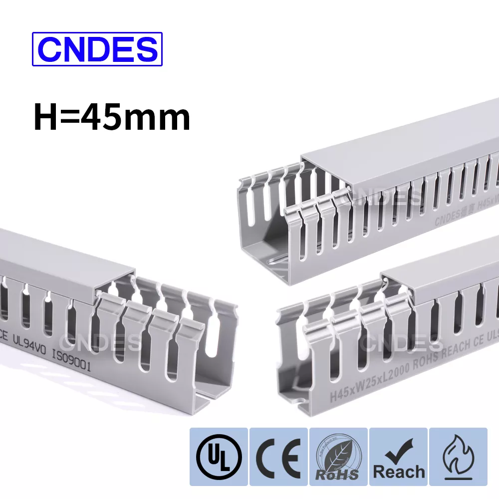 Duto de cobertura de fio de PVC com fenda de 45 mm de altura