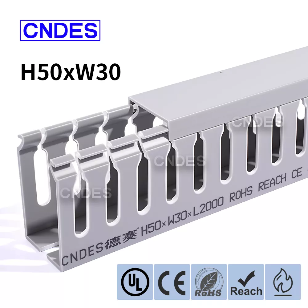 Duto de organização de cabos de PVC com fenda 50 × 30