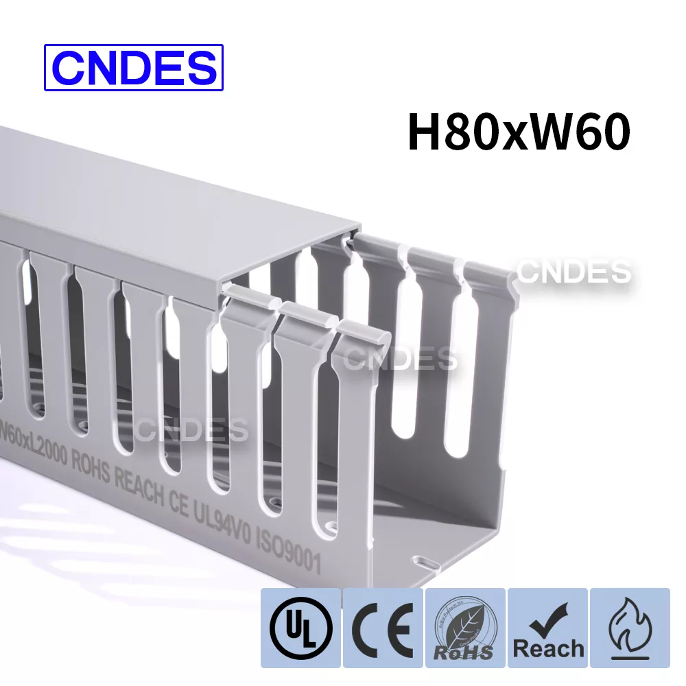 Duto de fiação de PVC com fenda listado 80 × 60