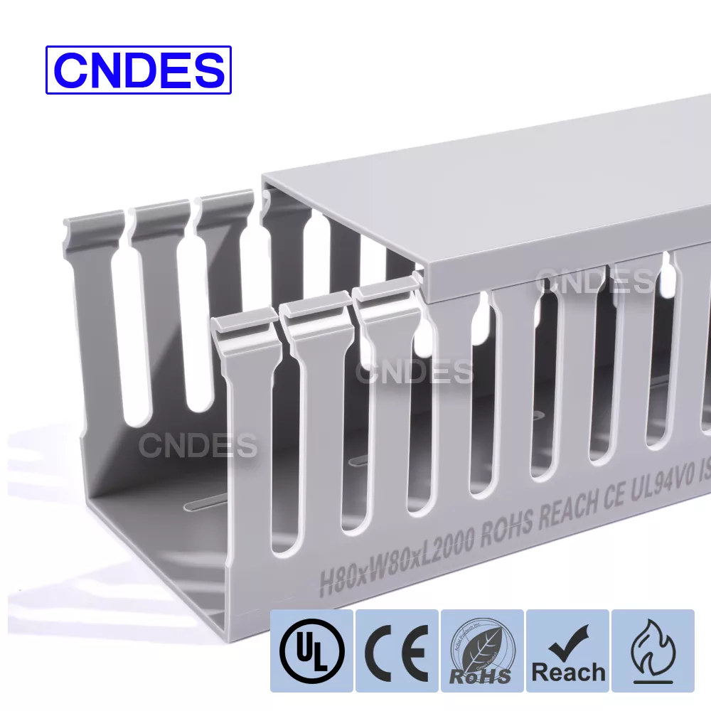 Duto de fiação do painel de distribuição de PVC com fenda 80 × 80