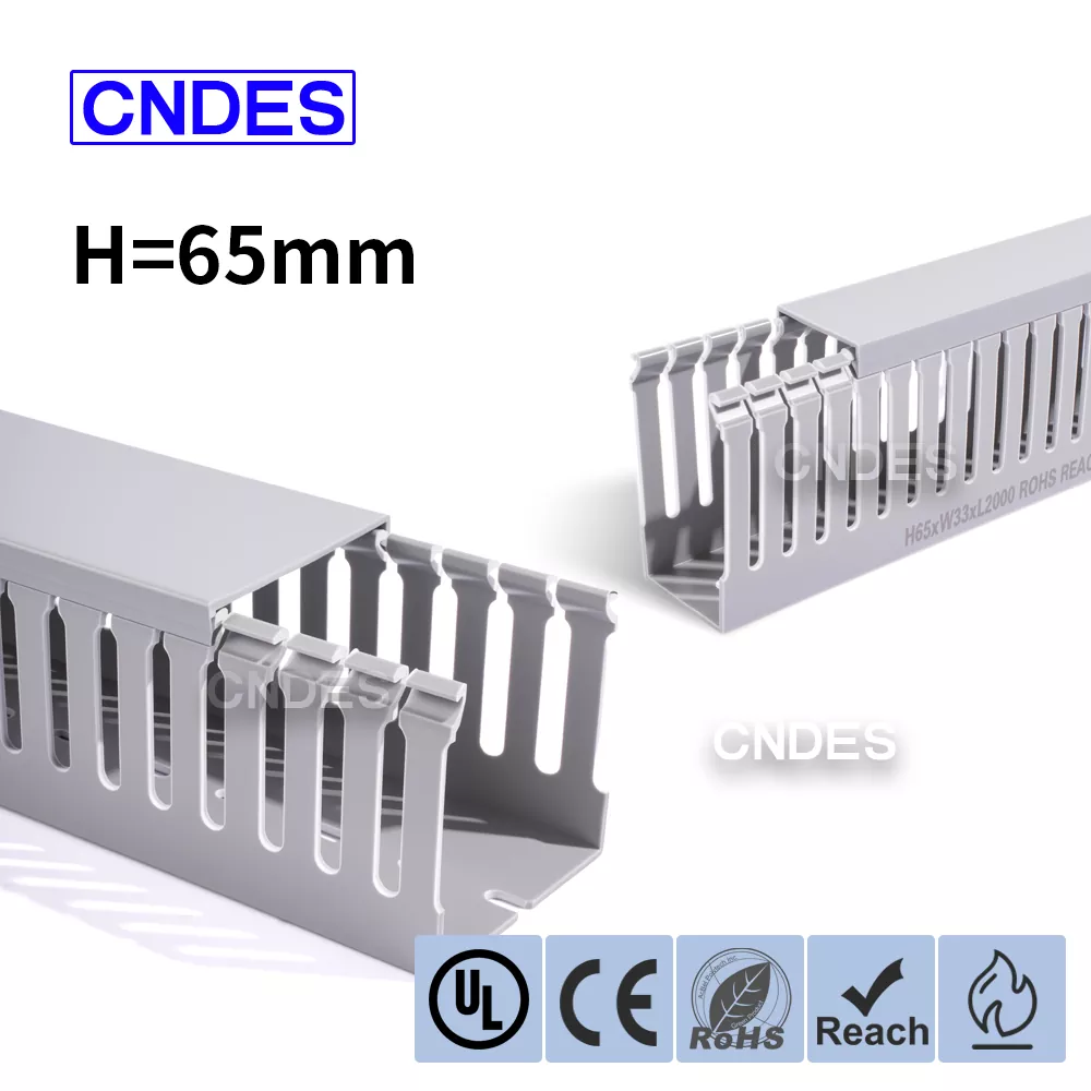 Duto de fiação industrial de PVC com fenda de altura de 65 mm