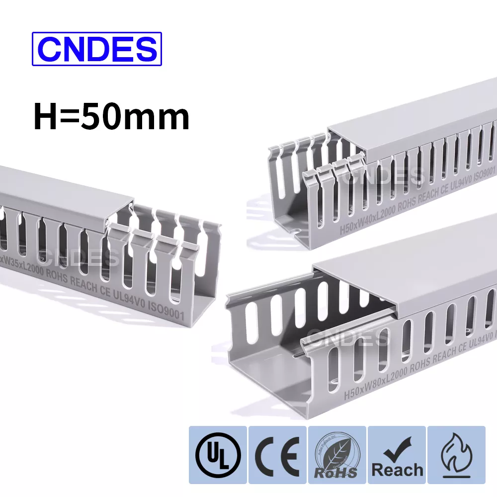 Duto de fiação de painel de PVC com fenda de 50 mm de altura